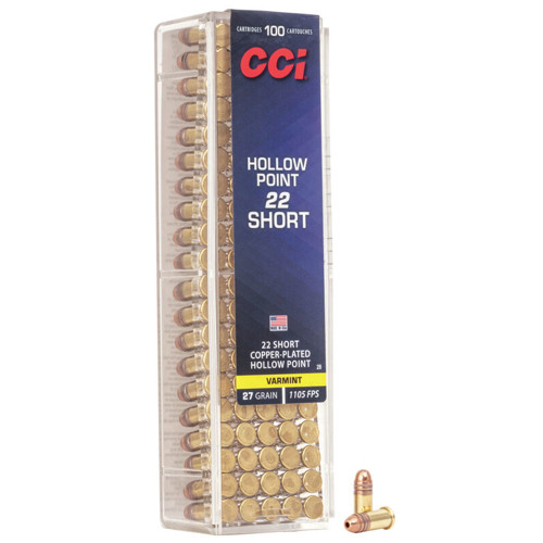 CCI Varmint 22 Short 27gr Hollow Point Ammunition | 100 Rounds
