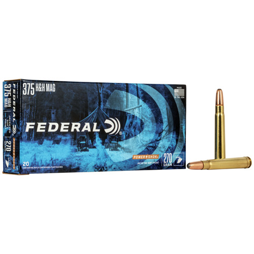 FEDERAL AMMO Power-Shok 375 H&H Mag 270gr Jacketed Soft Point Ammunition | 20 Rounds
