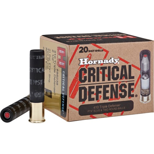 HORNADY Critical Defense 410 Gauge 2.5" Triple Defense Shotgun Ammunition | 20 Round