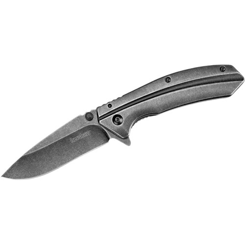 KERSHAW KNIVES Filter Flipper Knife 3.25" Drop Point Blade w/ Blackwash Stainless Steel Handles