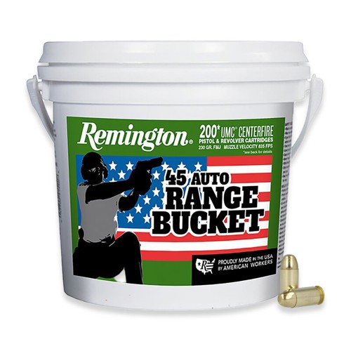 REMINGTON Range Bucket 45 ACP 230gr FMJ Brass Ammunition | 200 Rounds