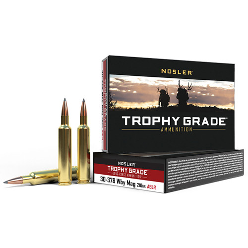 NOSLER Trophy Grade 30-378 Weatherby Mag 210gr ABLR Brass Rifle Ammunition | 20 Rounds